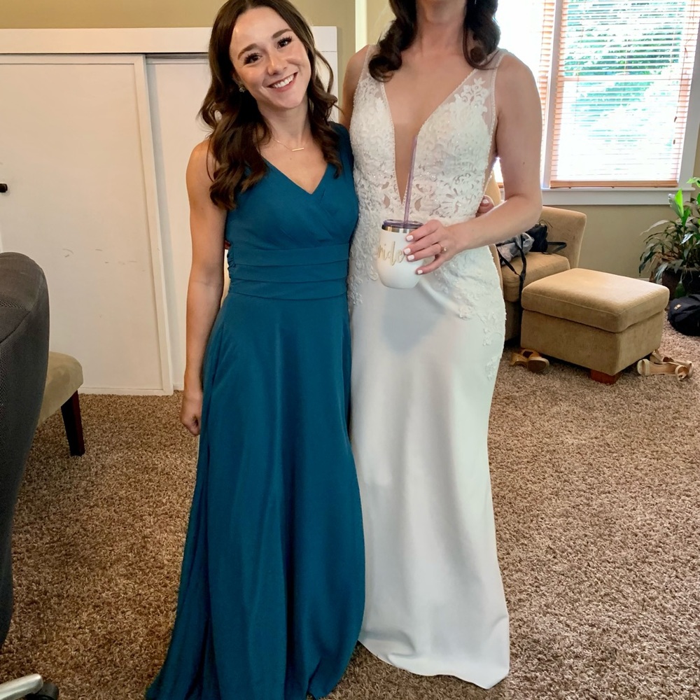 Azazie Bianca Dress in Peacock